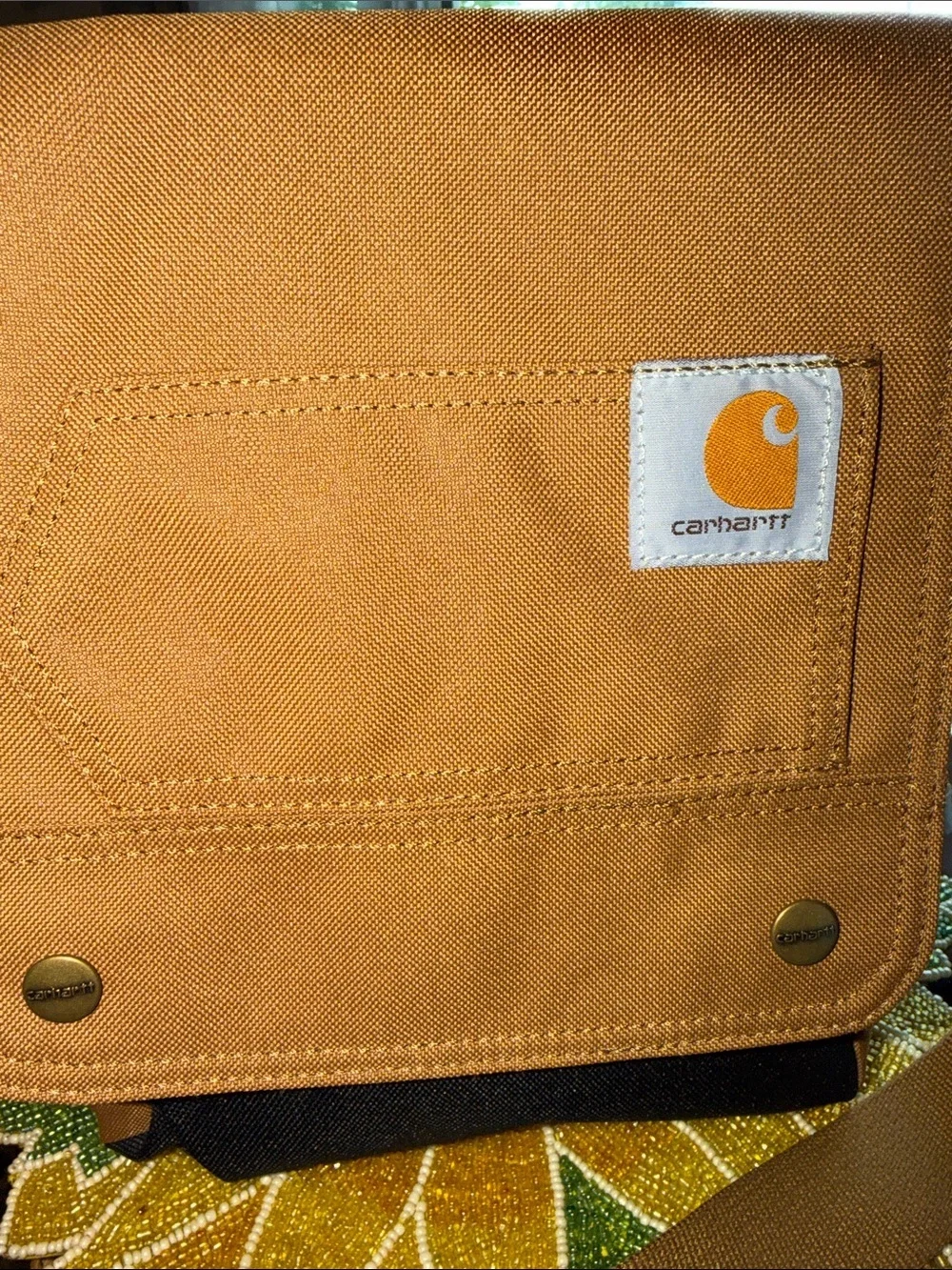 Carhartt Tan and Black Canvas Messenger Bag